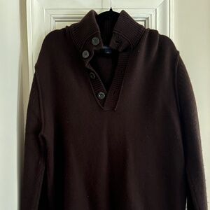 Banana Republic Lambswool Cashmere Shawl Collar Sweater – Brown (L)